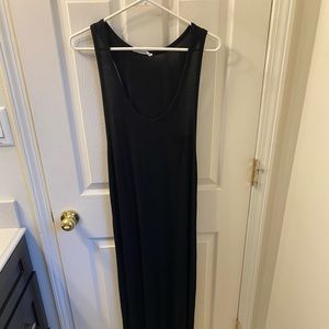 Double Zero long black racer back dress